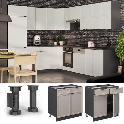 Meuble Cuisine Fame-line 50259 Grisbeige 80cm Sans Pt