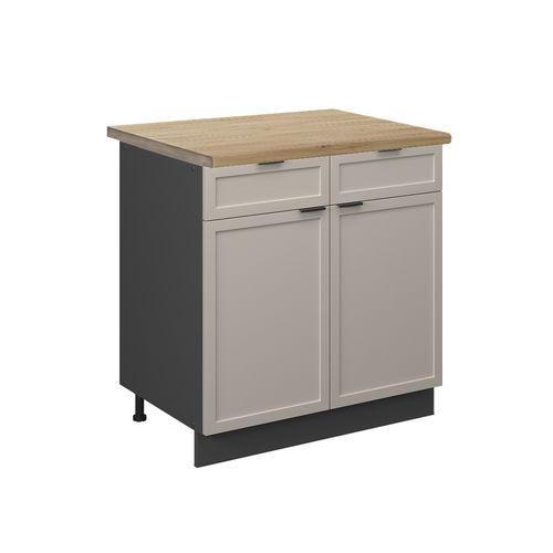 Meuble Cuisine Fame-line 50261 Grisbeige 80cm , Pt Chêne