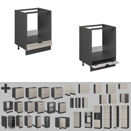 Meuble Pour Four Fame-line 50267 Grisbeige 60cm Sans Pt