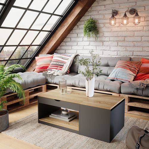 Table Basse Avela 50593 Noir 55x110cm