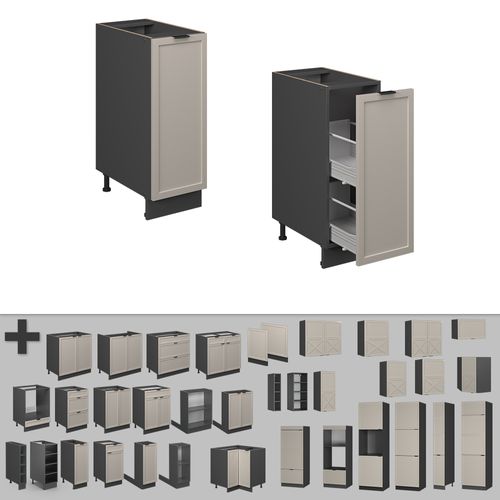 Meuble De Cuisine Fame-line 50291 Grisbeige 30cm , Pt Chêne