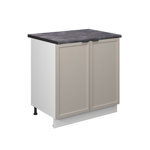 Meuble Bas Sous-évier Fame-line 50296 Grisbeige 80cm Avec Étagère, Pt Anthracite