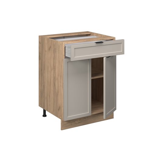 Meuble Cuisine Fame-line 50311 Grisbeige 60cm Avec Tiroir, Sans Pt