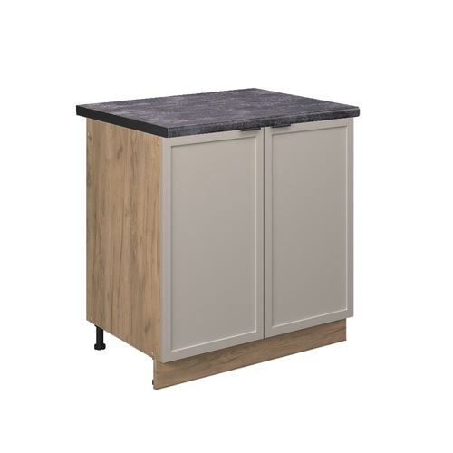Meuble Bas Sous-évier Fame-line 50316 Grisbeige 80cm , Pt Anthracite