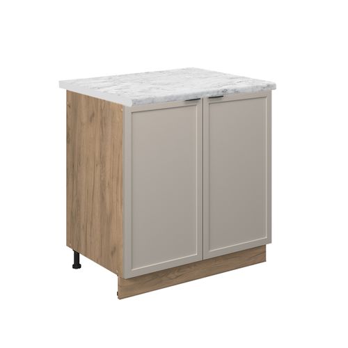 Meuble Bas Sous-évier Fame-line 50318 Grisbeige 80cm , Pt Marbre