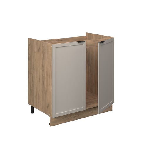 Meuble Bas Sous-évier Fame-line 50318 Grisbeige 80cm , Pt Marbre