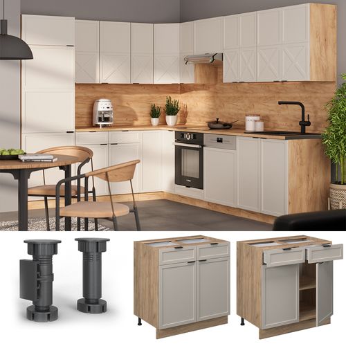 Meuble Cuisine Fame-line 50319 Grisbeige 80cm Sans Pt