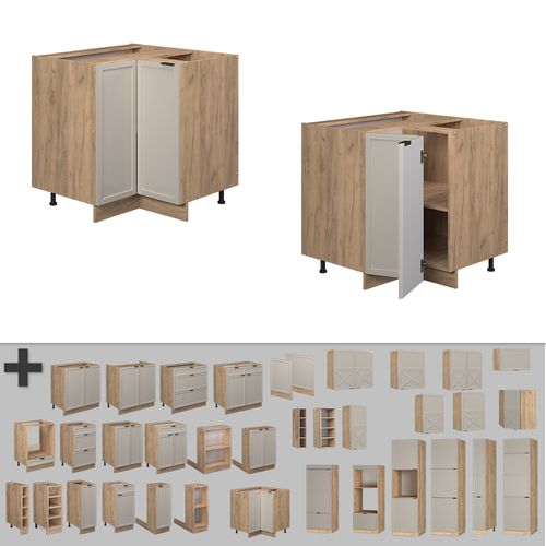 Meuble Dangle Fame-line 50325 Grisbeige 80.5cm , Pt Chêne