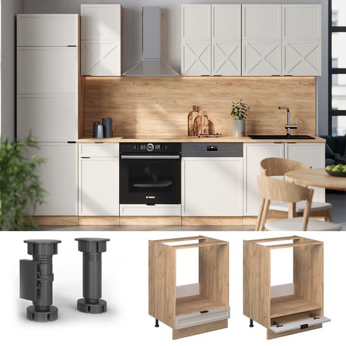 Meuble Pour Four Fame-line 50330 Grisbeige 60cm , Pt Marbre