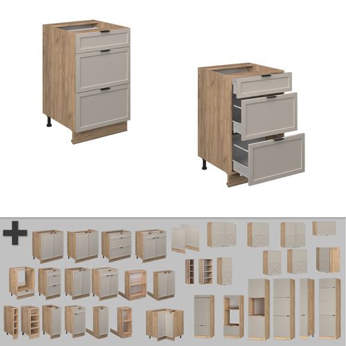 Meuble Cuisine Fame-line 50331 Grisbeige 50cm Sans Pt