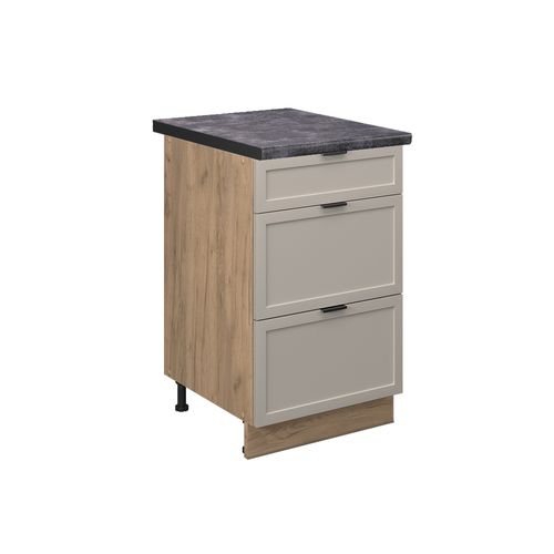 Meuble Cuisine Fame-line 50332 Grisbeige 50cm , Pt Anthracite