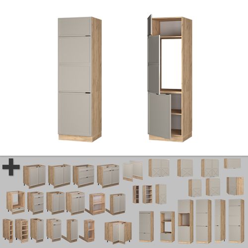 Armoire Pour Frigo Fame-line 50343 Grisbeige 60cm