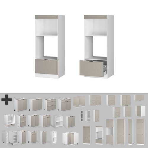 Armoire Micro-ondes Fame-line 50356 Grisbeige 60cm Ouvert