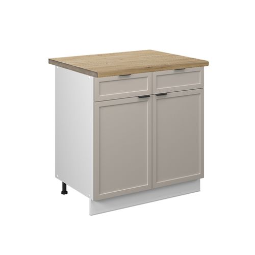 Meuble Cuisine Fame-line 50422 Grisbeige 80cm , Pt Chêne