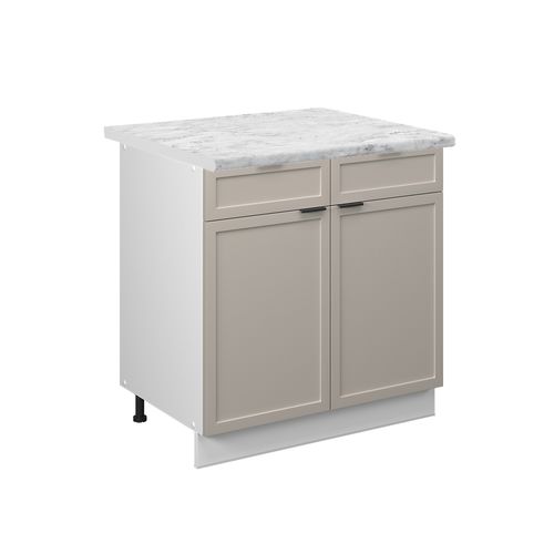 Meuble Cuisine Fame-line 50423 Grisbeige 80cm , Pt Marbre