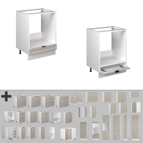 Meuble Pour Four Fame-line 50430 Grisbeige 60cm , Pt Anthracite