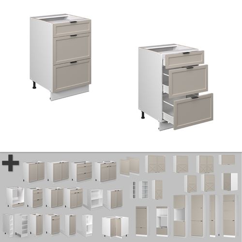 Meuble Cuisine Fame-line 50433 Grisbeige 50cm Sans Pt