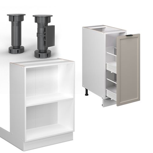 Îlot De Cuisine Fame-line 50561 Grisbeige 90cm Avec Tiroir, Sans Pt