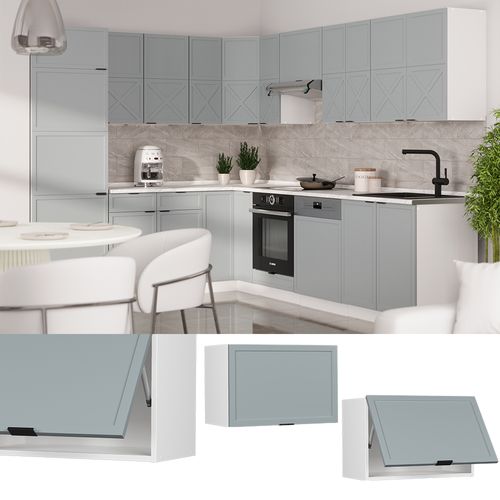 Elément Haut De Cuisine Fame-line 50610 Bleu Clair-gris 60cm Plat