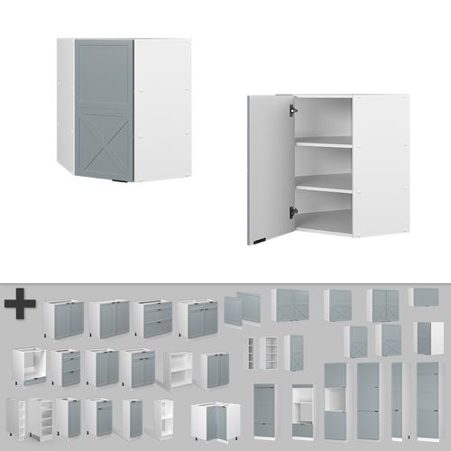 Elément Haut De Cuisine Fame-line 50614 Bleu Clair-gris 57cm