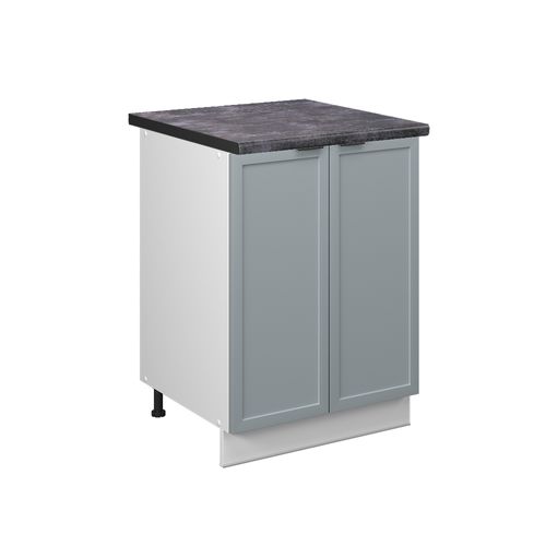 Meuble Bas De Cuisine Fame-line 50619 Bleu Clair-gris 60cm , Pt Anthracite
