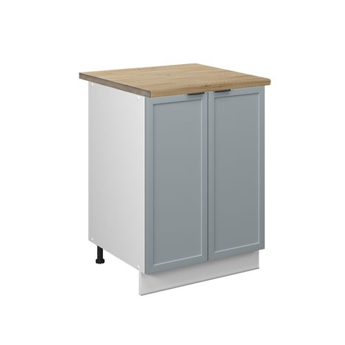 Meuble Bas De Cuisine Fame-line 50620 Bleu Clair-gris 60cm , Pt Chêne