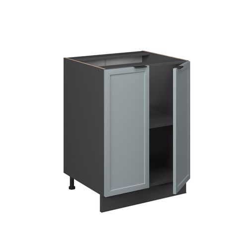 Meuble Bas De Cuisine Fame-line 50636 Bleu Clair-gris 60cm , Pt Chêne