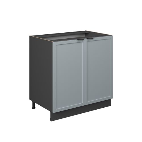 Meuble Bas Sous-évier Fame-line 50642 Bleu Clair-gris 80cm Avec Étagère, Sans Pt