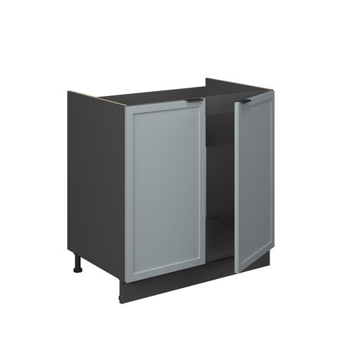 Meuble Bas Sous-évier Fame-line 50660 Bleu Clair-gris 80cm , Pt Chêne