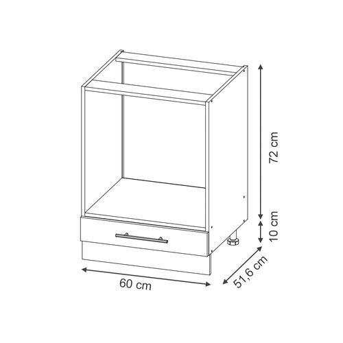 Meuble Pour Four Fame-line 50687 Noir Rayé 60cm , Pt Anthracite