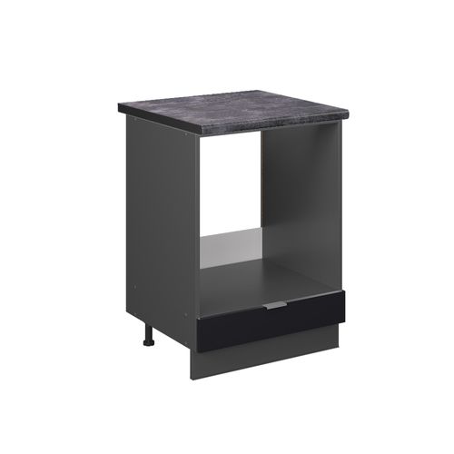 Meuble Pour Four Fame-line 50687 Noir Rayé 60cm , Pt Anthracite