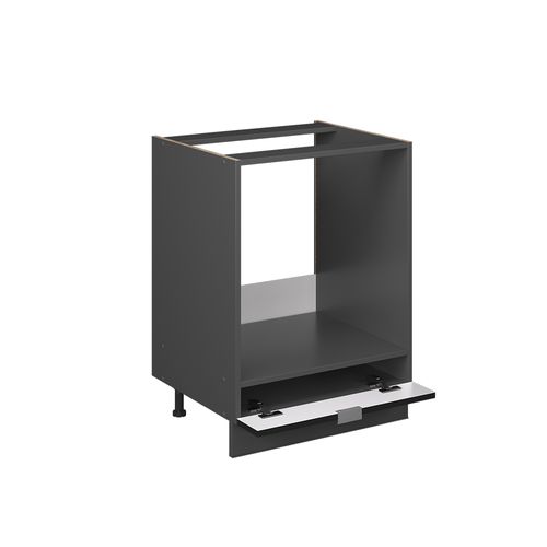 Meuble Pour Four Fame-line 50689 Noir Rayé 60cm , Pt Marbre