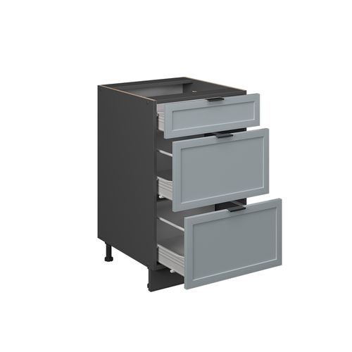 Meuble Cuisine Fame-line 50693 Bleu Clair-gris 50cm , Pt Marbre