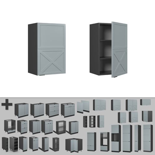 Elément Haut De Cuisine Fame-line 50700 Bleu Clair-gris 45cm