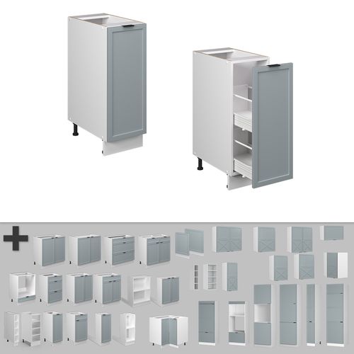 Meuble De Cuisine Fame-line 50718 Bleu Clair-gris 30cm , Pt Chêne