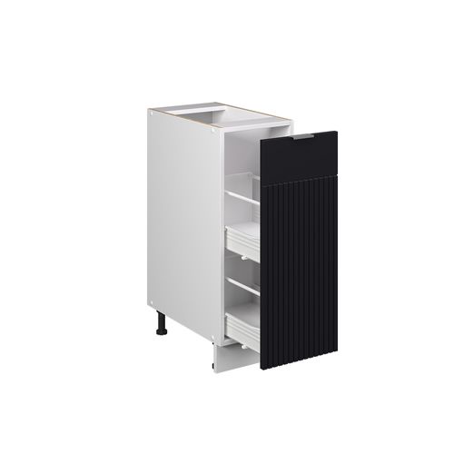 Meuble De Cuisine Fame-line 50723 Noir Rayé 30cm , Pt Marbre