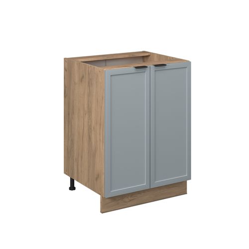 Meuble Bas De Cuisine Fame-line 50752 Bleu Clair-gris 60cm Sans Pt