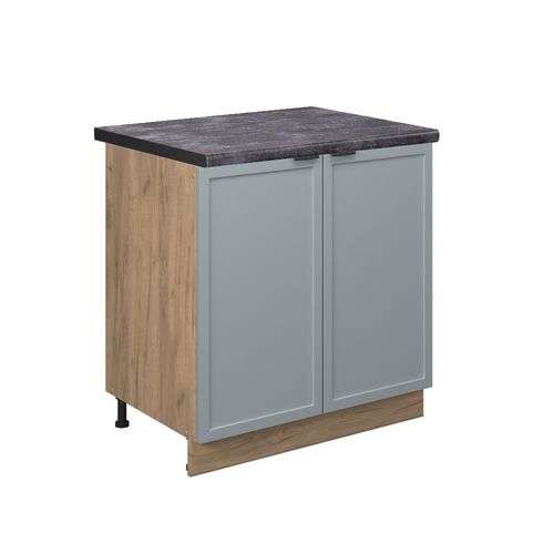 Meuble Bas Sous-évier Fame-line 50777 Bleu Clair-gris 80cm , Pt Anthracite