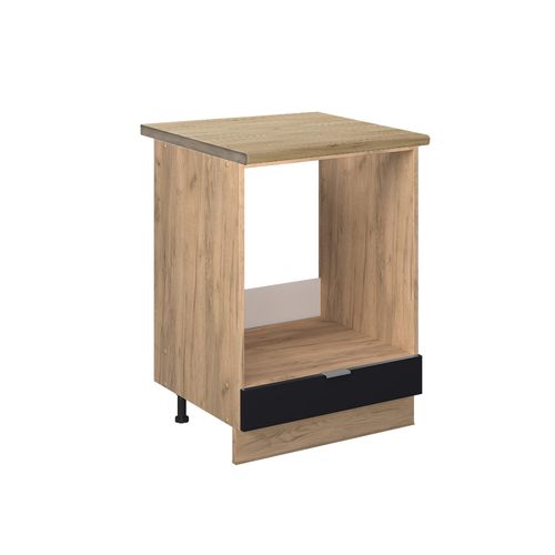 Meuble Pour Four Fame-line 50806 Noir Rayé 60cm , Pt Chêne