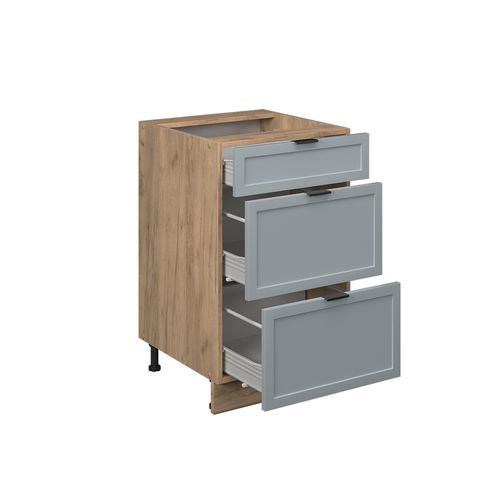 Meuble Cuisine Fame-line 50808 Bleu Clair-gris 50cm Sans Pt