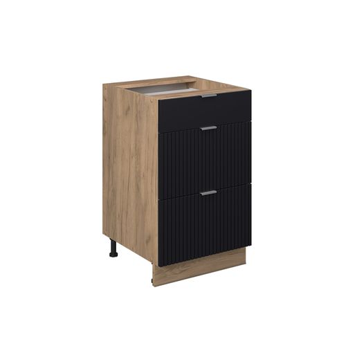 Meuble Cuisine Fame-line 50812 Noir Rayé 50cm Sans Pt