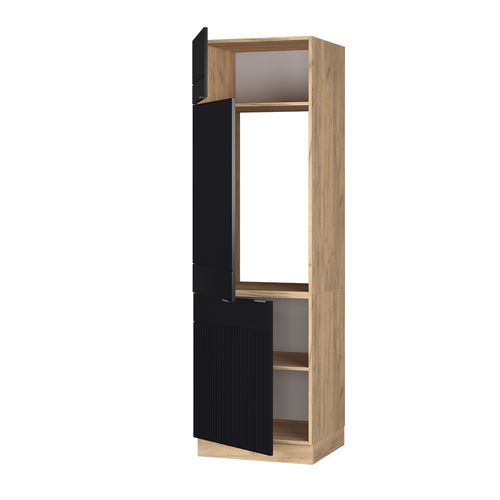 Armoire Pour Frigo Fame-line 50831 Noir Rayé 60cm