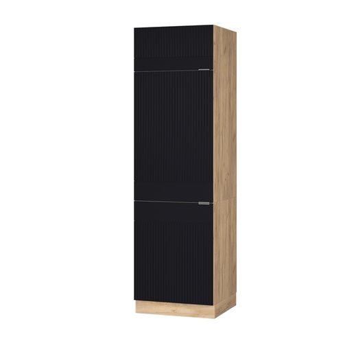 Armoire Pour Frigo Fame-line 50831 Noir Rayé 60cm