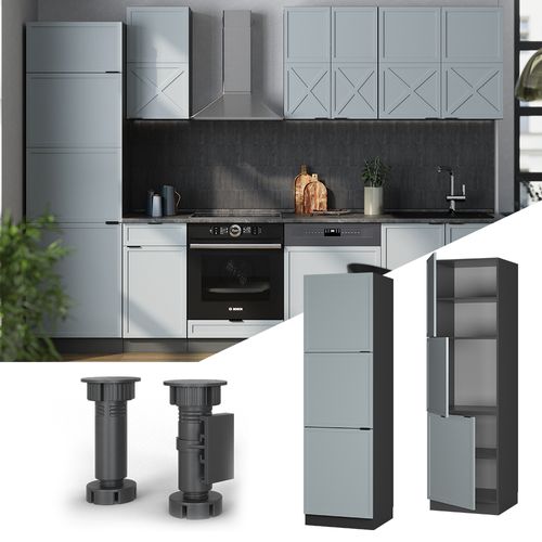 Meuble Pour Four Fame-line 50873 Bleu Clair-gris 60cm