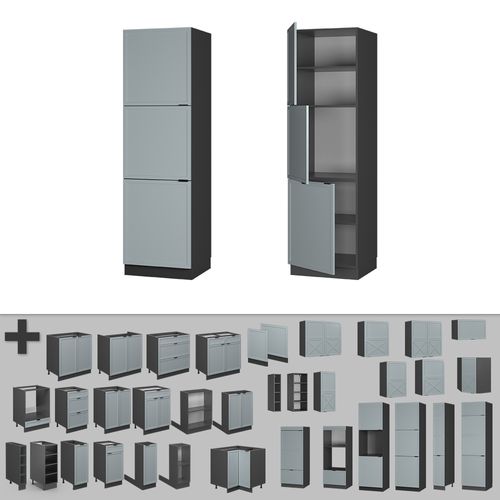 Meuble Pour Four Fame-line 50873 Bleu Clair-gris 60cm