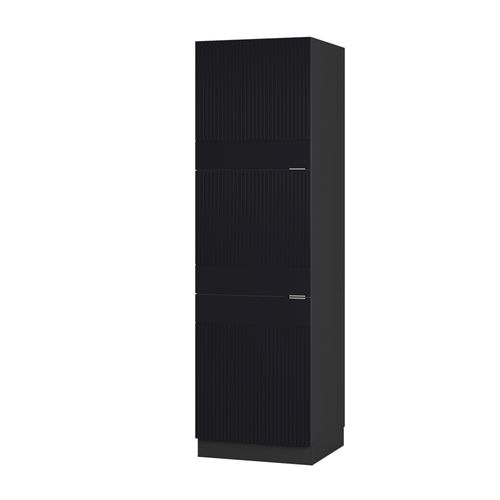 Meuble Pour Four Fame-line 50875 Noir Rayé 60cm