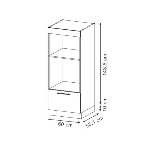 Armoire Micro-ondes Fame-line 50876 Bleu Clair-gris 60cm Ouvert