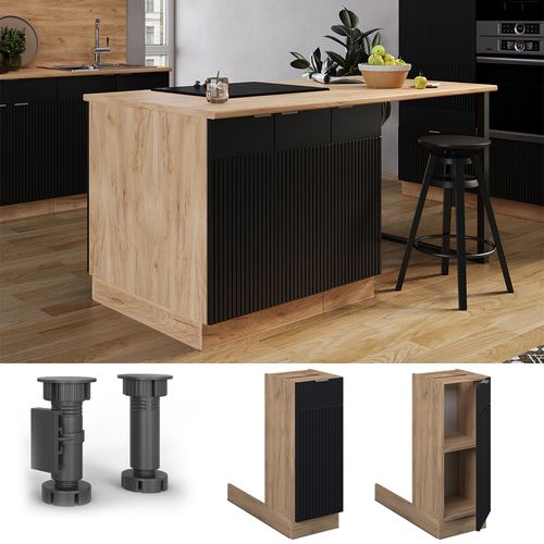 Îlot De Cuisine Fame-line 50901 Noir Rayé 30cm Sans Pt