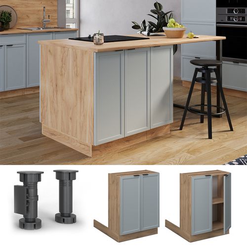 Îlot De Cuisine Fame-line 50902 Bleu Clair-gris 60cm Sans Pt