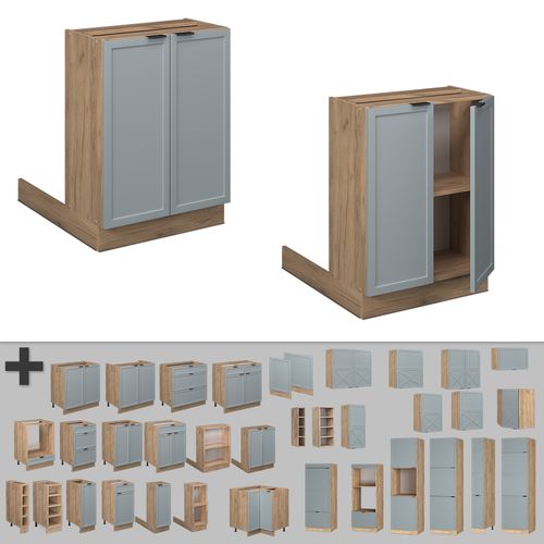 Îlot De Cuisine Fame-line 50902 Bleu Clair-gris 60cm Sans Pt